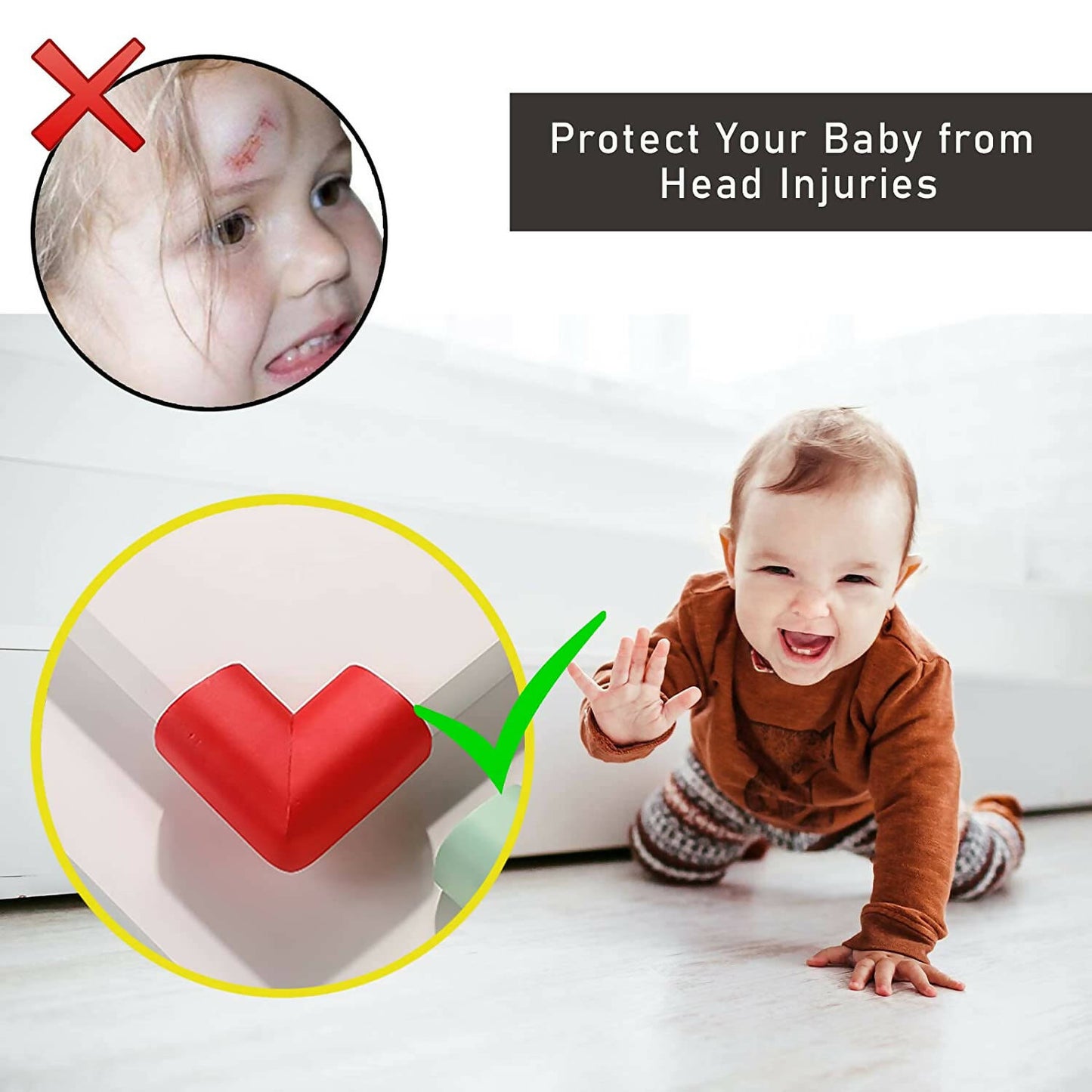 Safe-O-Kid L Shaped Medium Nbr Corner Cushions Red For Kids Protection - Distacart