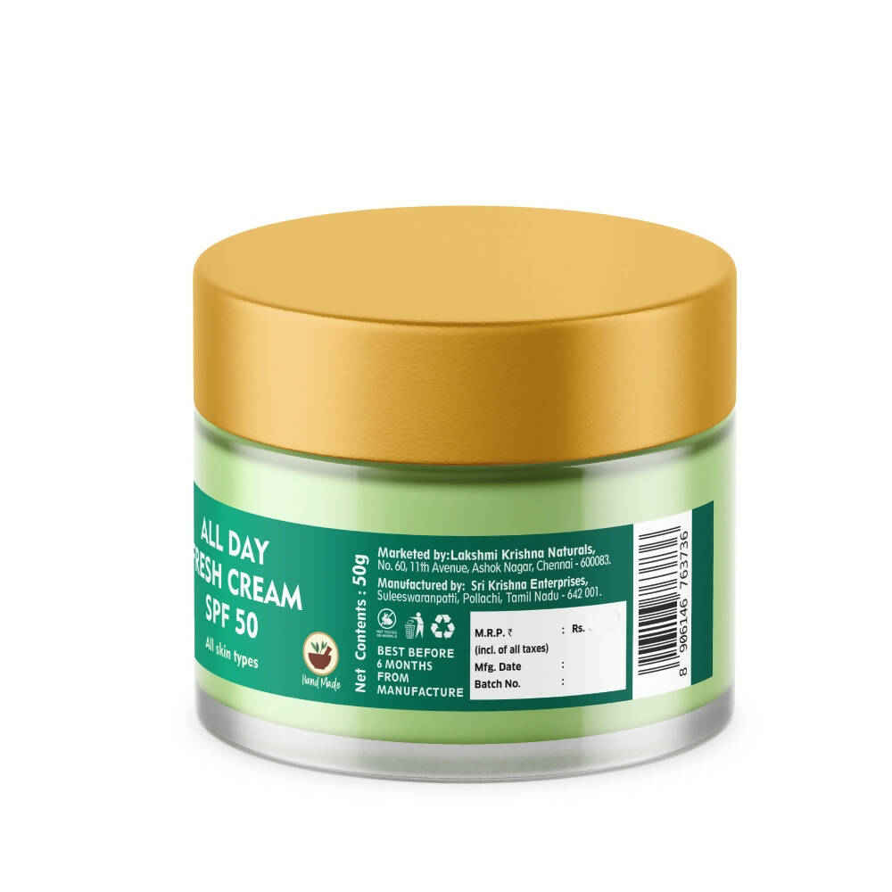 Lakshmi Krishna Naturals All Day Fresh Cream SPF 50 - Distacart