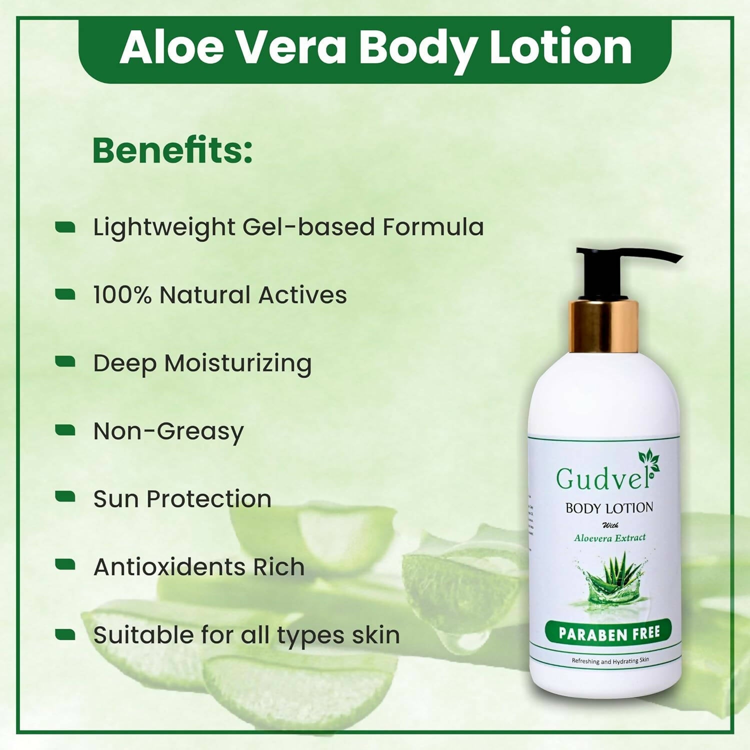 Gudvel Aloe Vera Body Lotion - Distacart