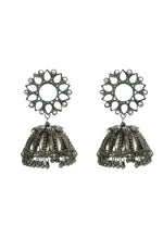Thumbnail for Mominos Fashion Johar Kamal Silver-Plated With Mirror Earrings Jhumkas - Distacart