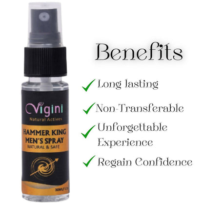 Vigini Natural Hammer King CFC Delay Spray Increase Time for Men - Distacart