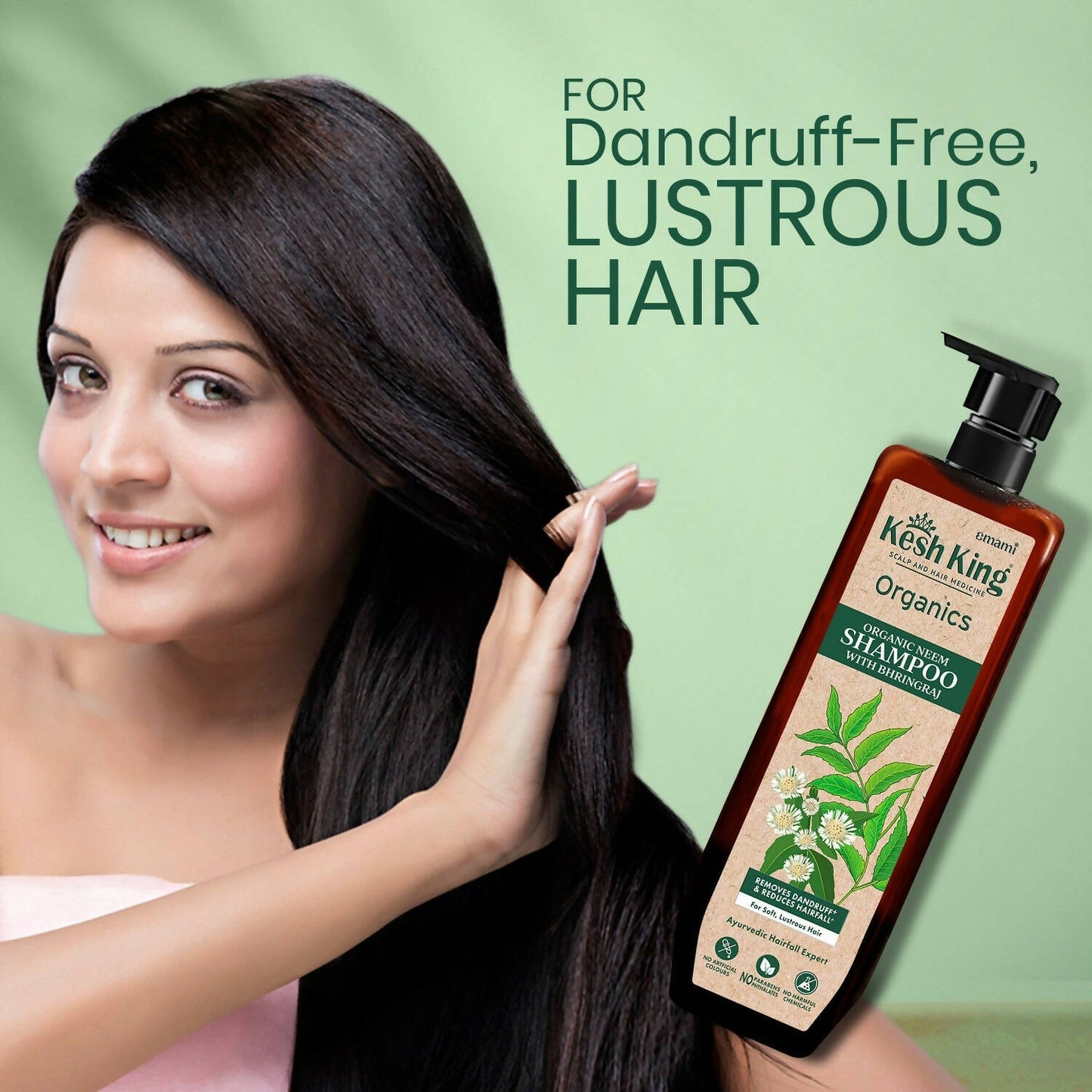 Kesh King Organics - Organic Neem Shampoo With Bhringraj - Distacart