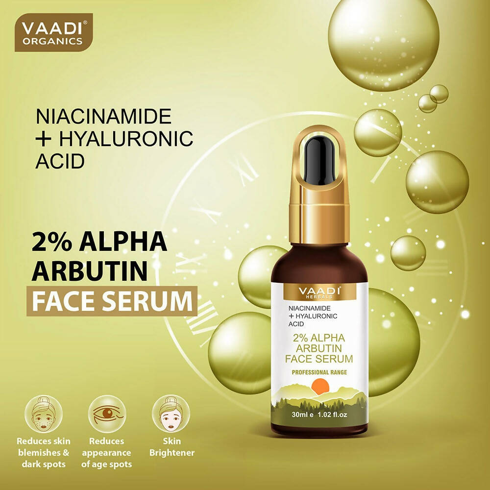 Vaadi Herbals 2% Alpha Arbutin Face Serum With Niacinamide & Hyaluronic Acid - Distacart