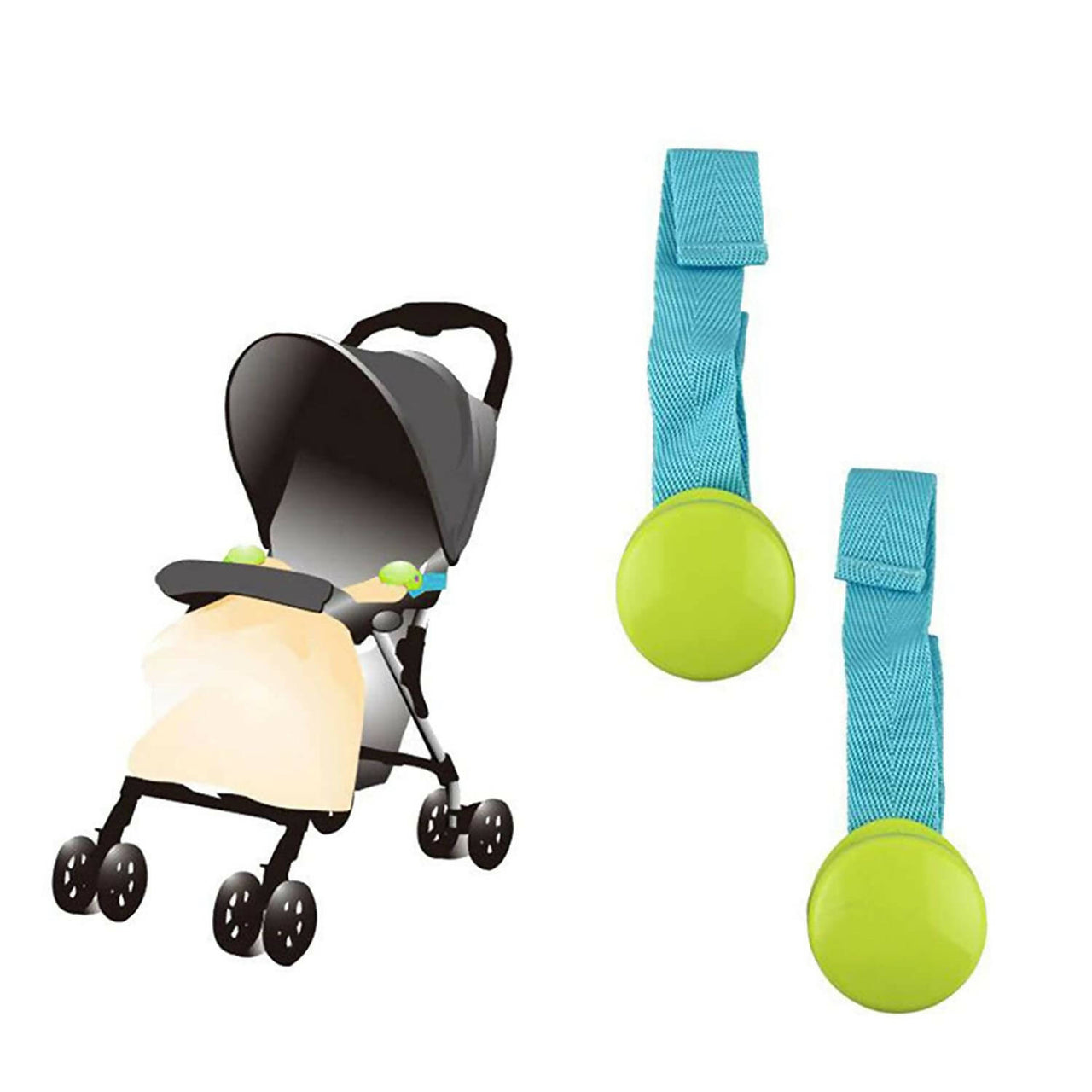 Safe-O-Kid Safe-O-Kid Baby Stroller Clip, Glossy Blanket Clip Stroller, Pram/Buggy Accessories For Baby, Blue - Distacart