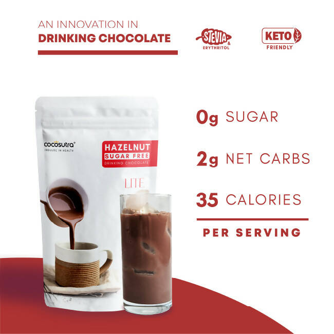 Cocosutra Lite - Hazelnut Sugar Free Drinking Chocolate Mix - Distacart