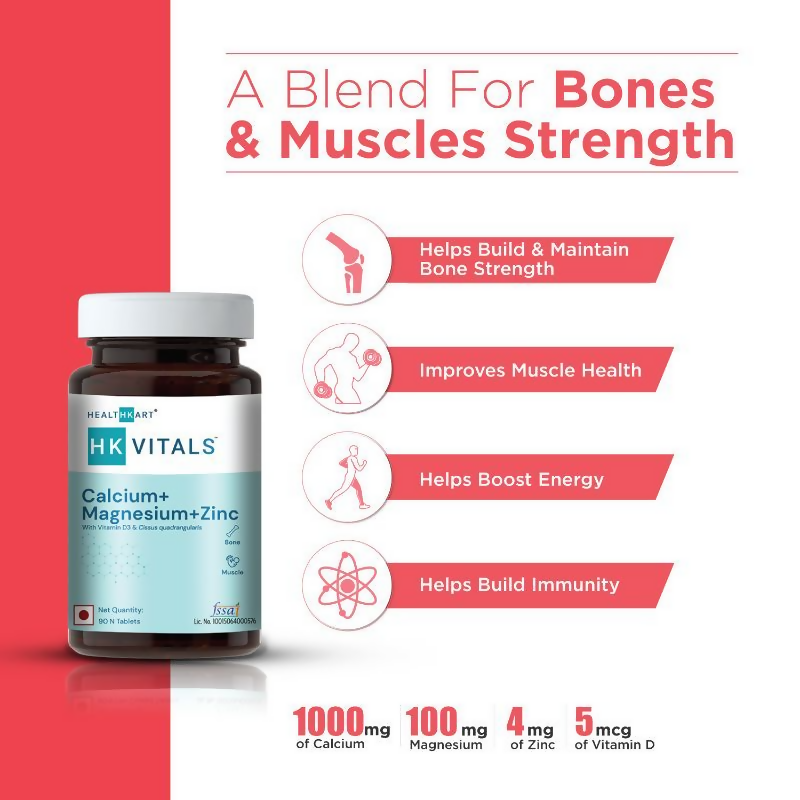 HK Vitals Calcium + Magnesium + Zinc Tablets - Distacart