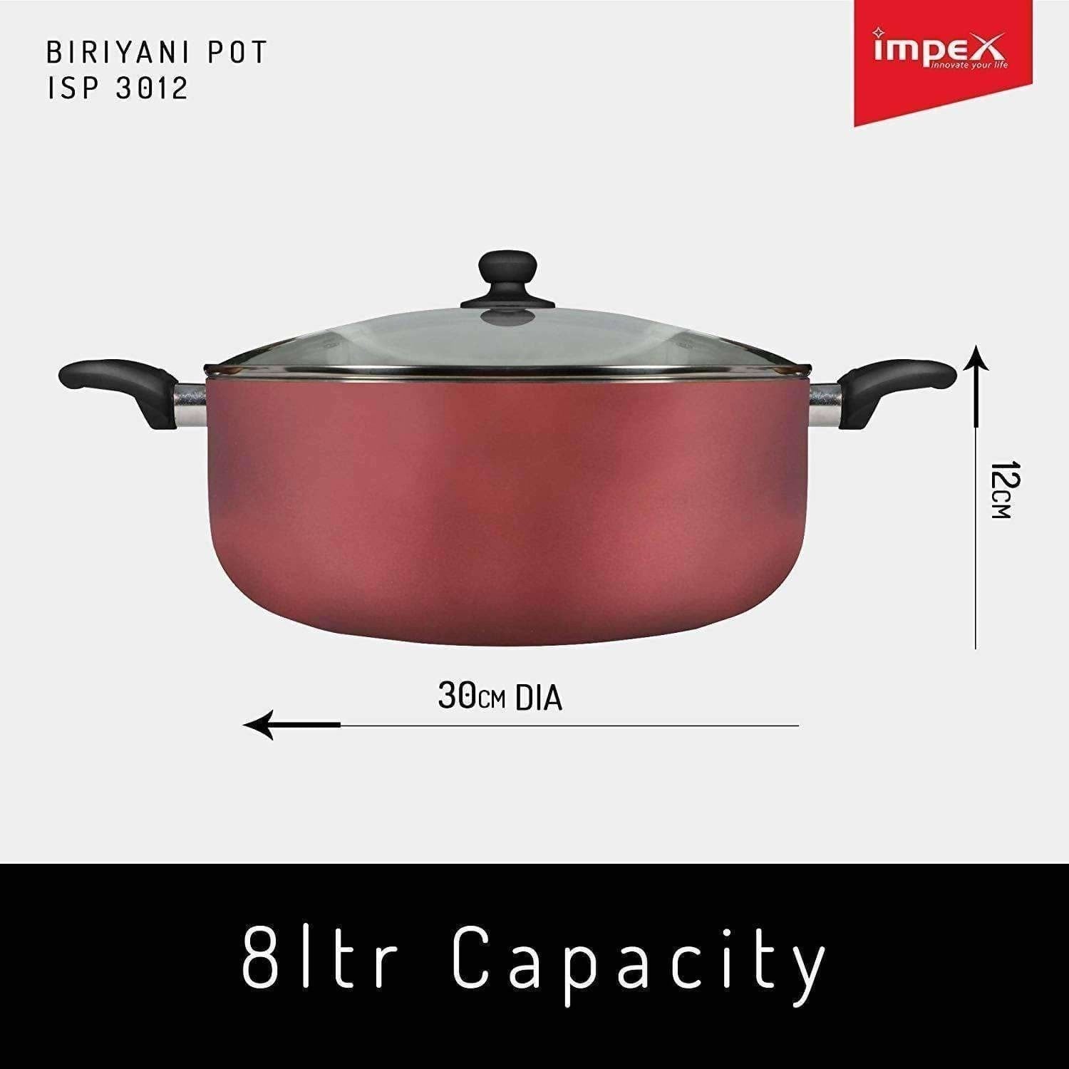 Nonstick Coated Aluminium Biriyani Pot (8 Litre,30 cm) - Distacart