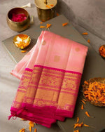 Thumbnail for DEIANA'S Beautiful Golden Jari with New Design Soft Lichi Silk Saree - Orange - Distacart