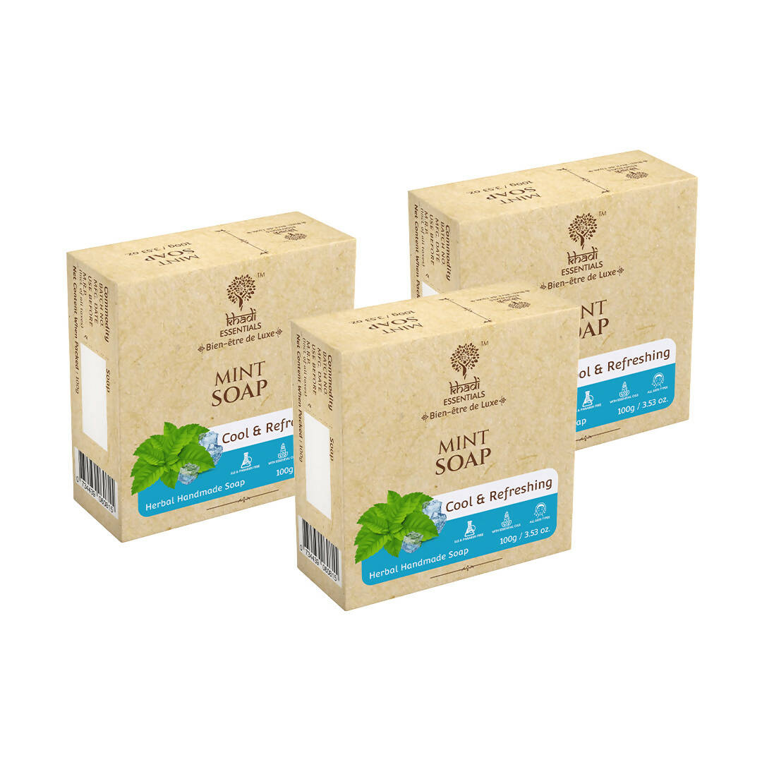 Khadi Essentials Mint Handmade Herbal Soap - Distacart