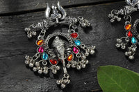 Thumbnail for Mominos Fashion Johar Kamal Traditional Multi Kundan Ganesha Earrings - Distacart