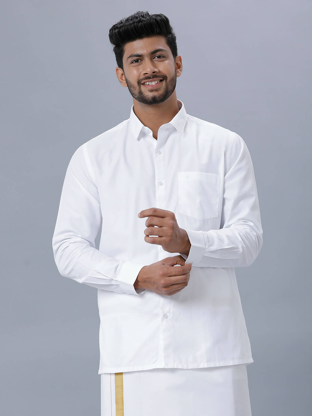 Ramraj Cotton Mens Full Sleeve Formal Poly cotton White Shirt - Distacart
