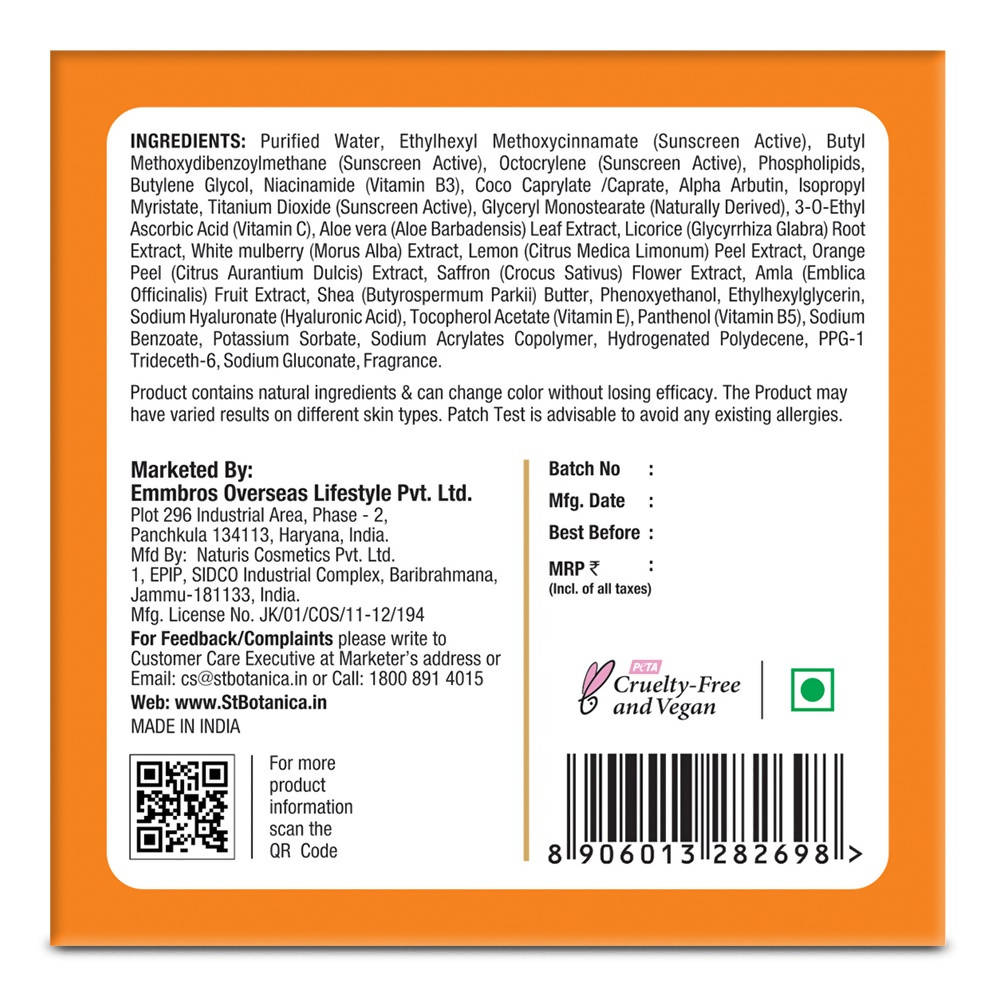 St.Botanica Vitamin C, E & Hyaluronic Acid De-Pigmentation Cream