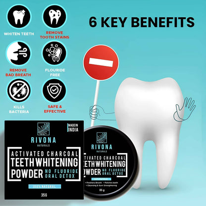 Rivona Naturals Activated Charcoal Teeth Whitening Powder - Distacart