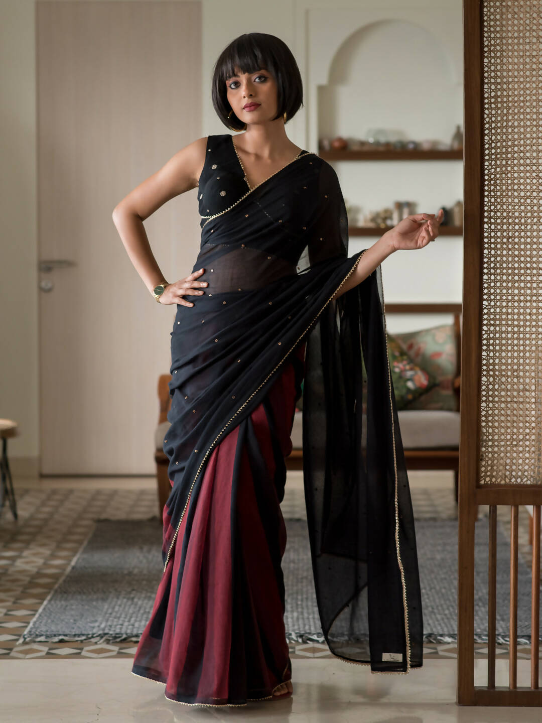 Suta Multi Color Woven Design Pure Cotton Saree - Distacart