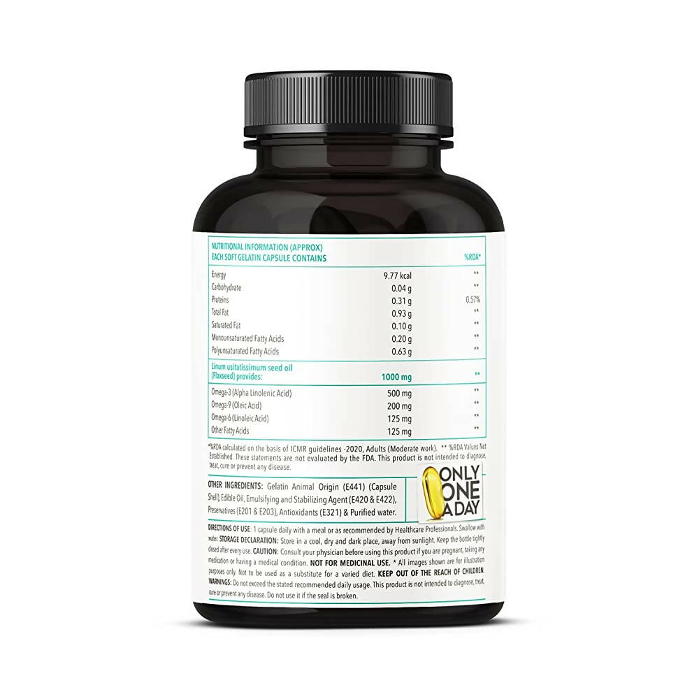 Zingavita Flaxseed Oil 1000 mg Softgel Capsules - Distacart