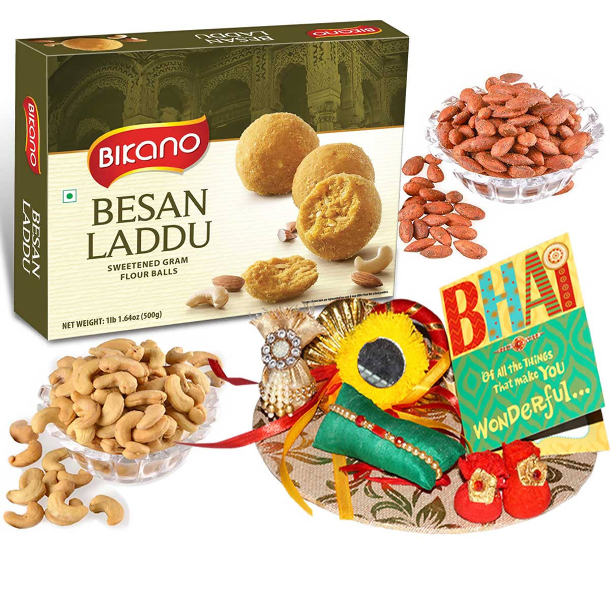 Bikano Besan Laddoo and Dryfruits Rakhi Gifts - Distacart