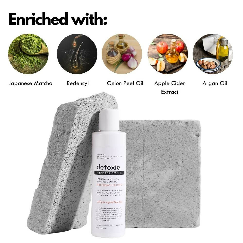 Detoxie Hard Water Relief & Hair Fall Control Pro Growth Shampoo - Distacart