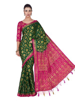 Thumbnail for Mimosa Women's Green Kanchipuram Silk Saree - Distacart