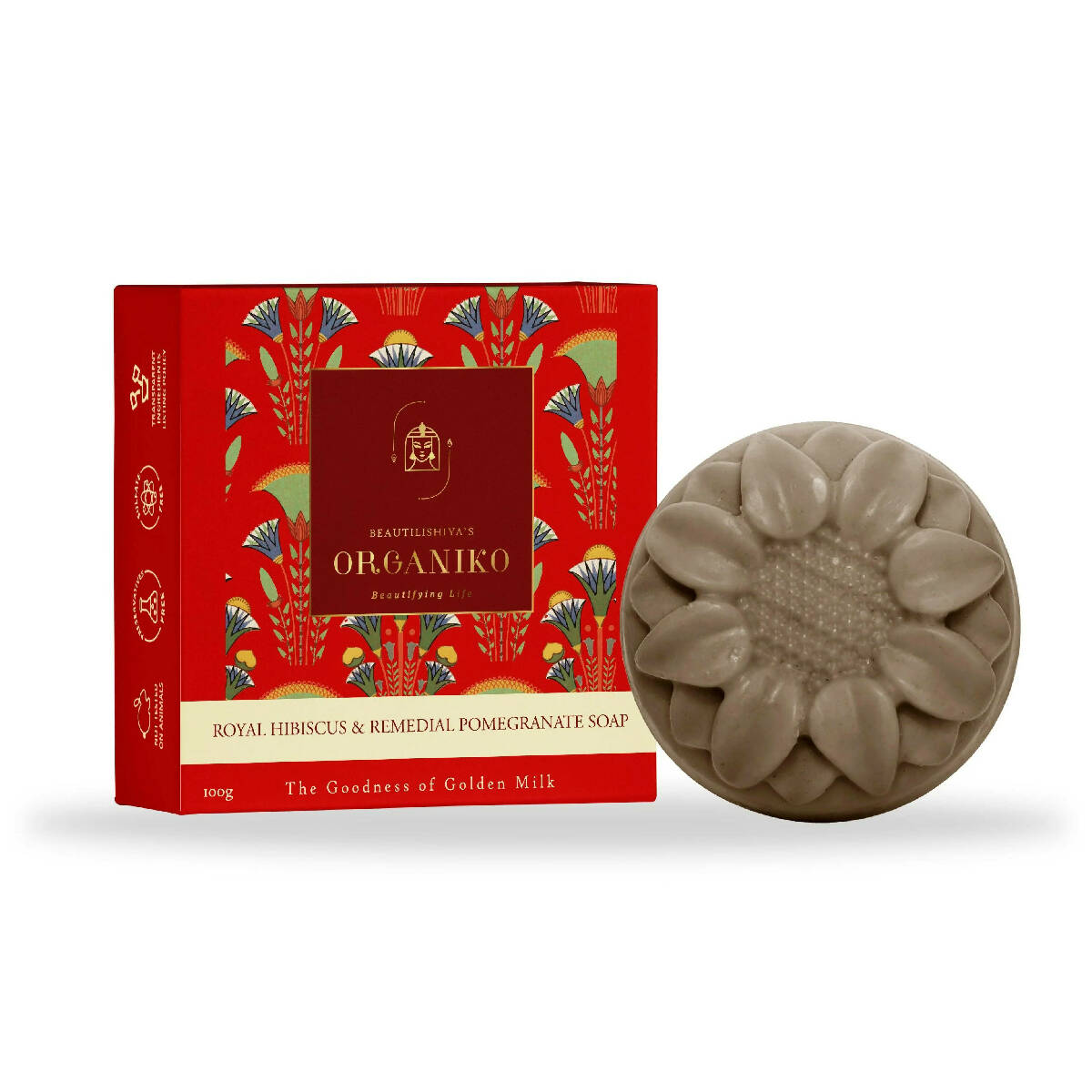 Organiko Royal Hibiscus & Remedial Pomegranate Soap - Distacart