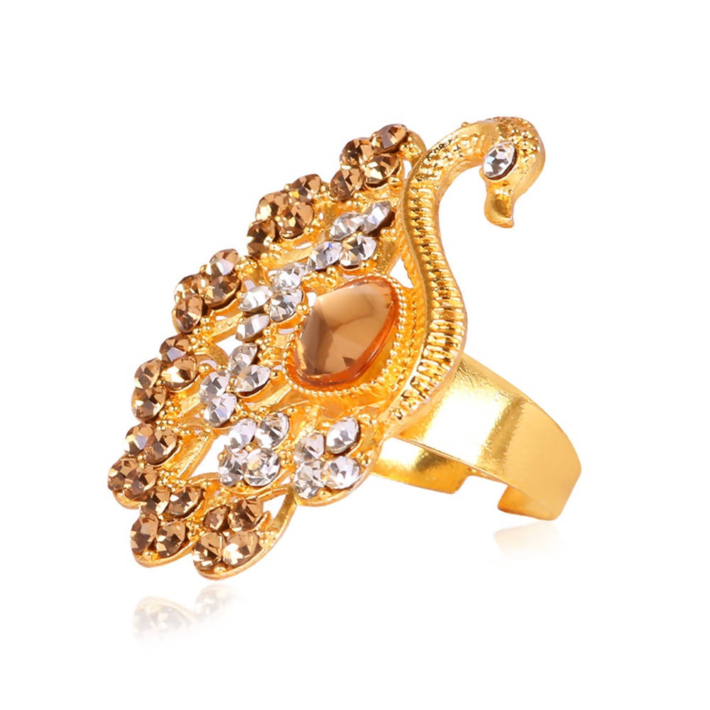 916 gold cz peacock design ring | Gold fashion necklace, Delicate gold  jewelry, Gold necklace designs