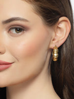 Thumbnail for NVR Women Gold Circular Hoop Earrings - Distacart