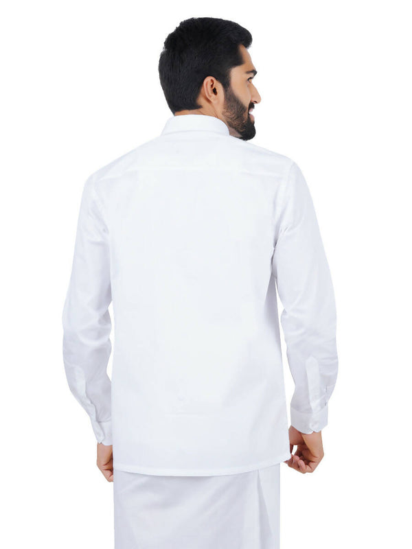 Ramraj Cotton Mens Royal Cotton Full Sleeve White Shirt - Distacart