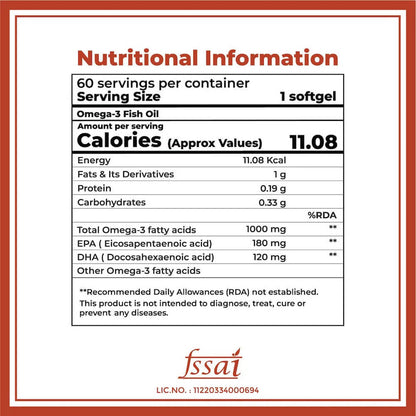 Boldfit Omega 3 Fish Oil 1000mg Softgels - Distacart