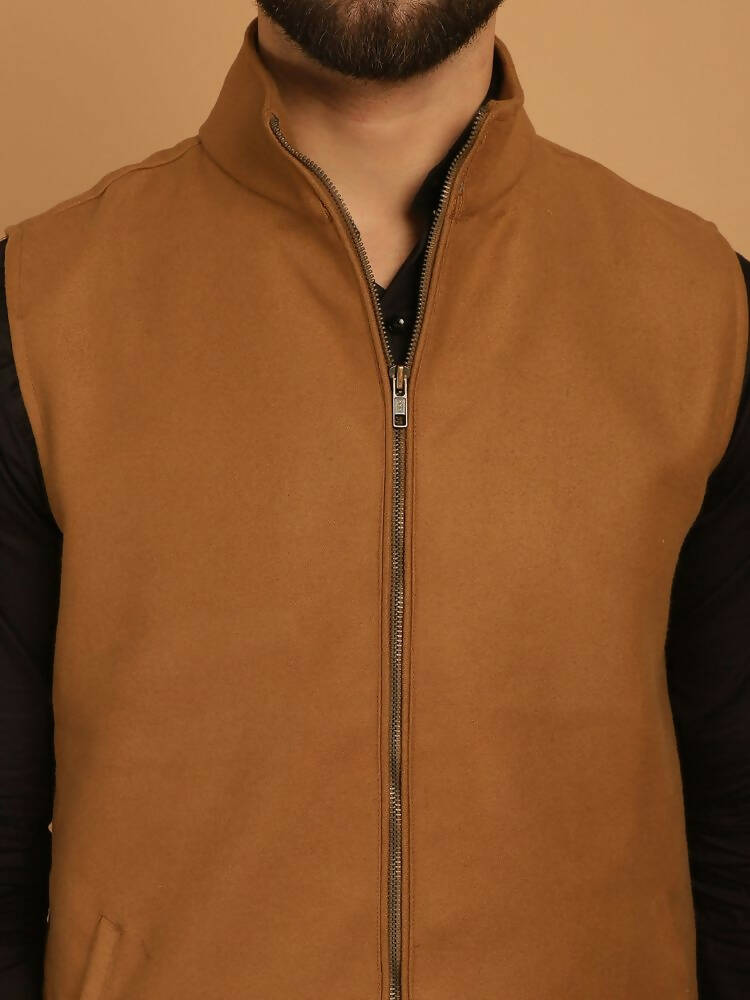 Even Apparels Pure Wool Nehru Jacket - Beige - Distacart