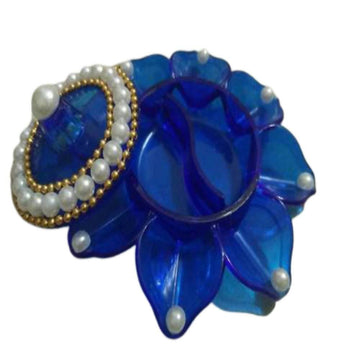 Kundan HandiKrafts Designer Haldi Blue Kumkum Holder - Distacart