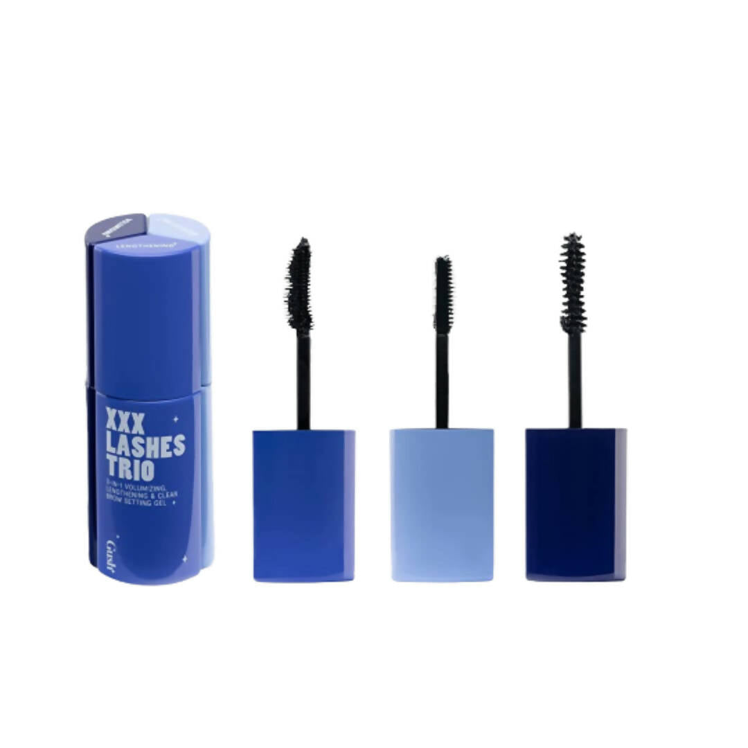 Gush Beauty XXX Lashes Trio- Black Out - 3-in-1 - Lengthening & Clear Brow Setting Gel - Distacart