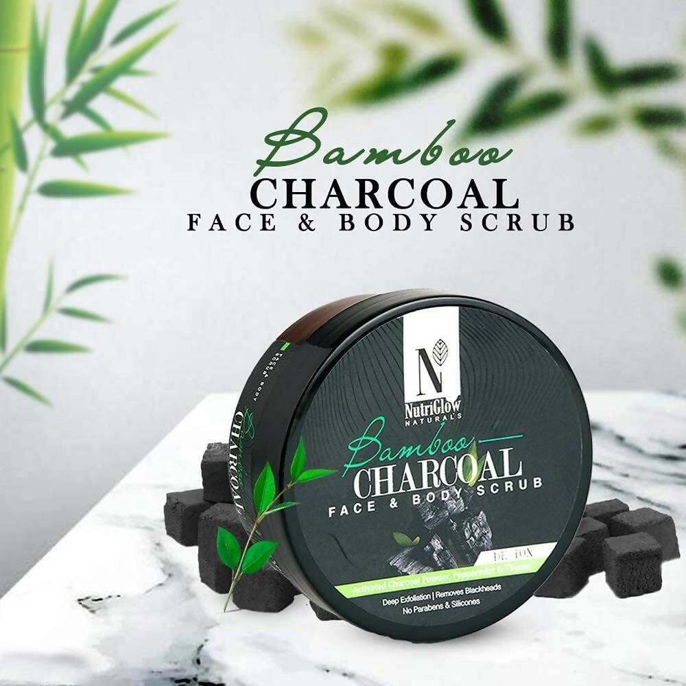 NutriGlow NATURAL'S Bamboo Charcoal Face & Body Scrub - Distacart