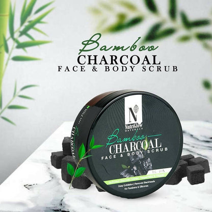 NutriGlow NATURAL'S Bamboo Charcoal Face & Body Scrub - Distacart