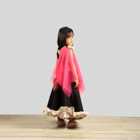 Thumbnail for Pink Cow Fashions Black Ghagra Choli With Pink Dupatta - Distacart