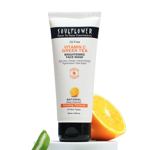 Soulflower Vitamin C Green Tea Brightening Face Wash - Distacart