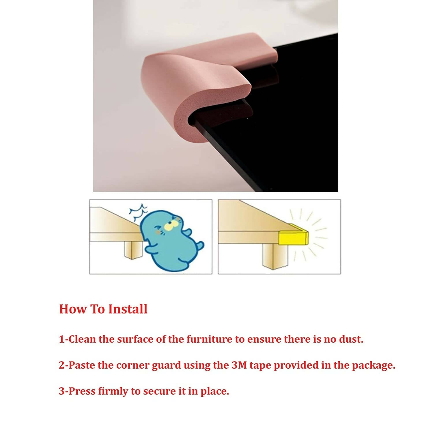 Safe-O-Kid U Shaped Medium Nbr Corner Cushions For Kids Protection - Distacart