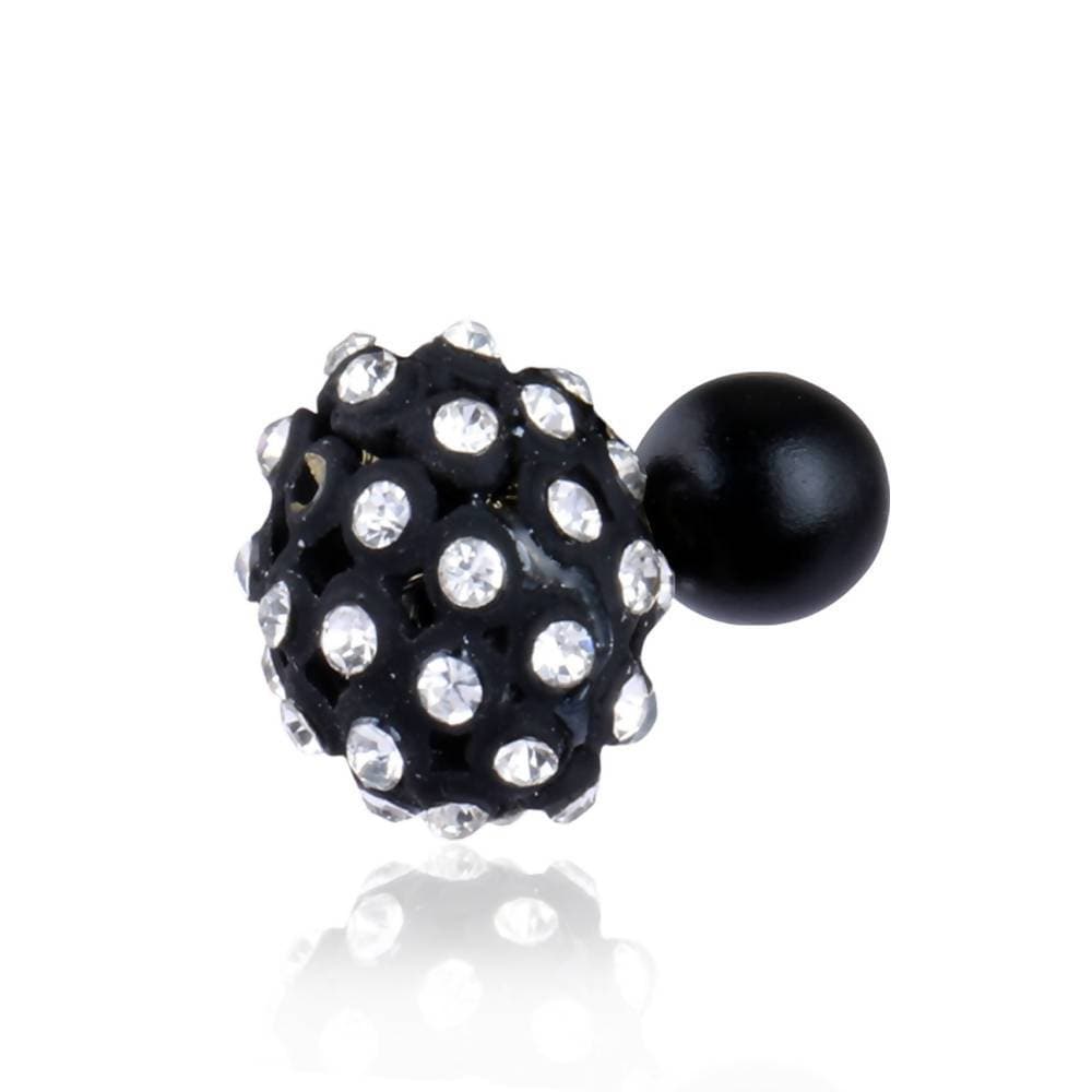 Trendoo Jewelry Gold Plated Stylish Fancy Black Studs