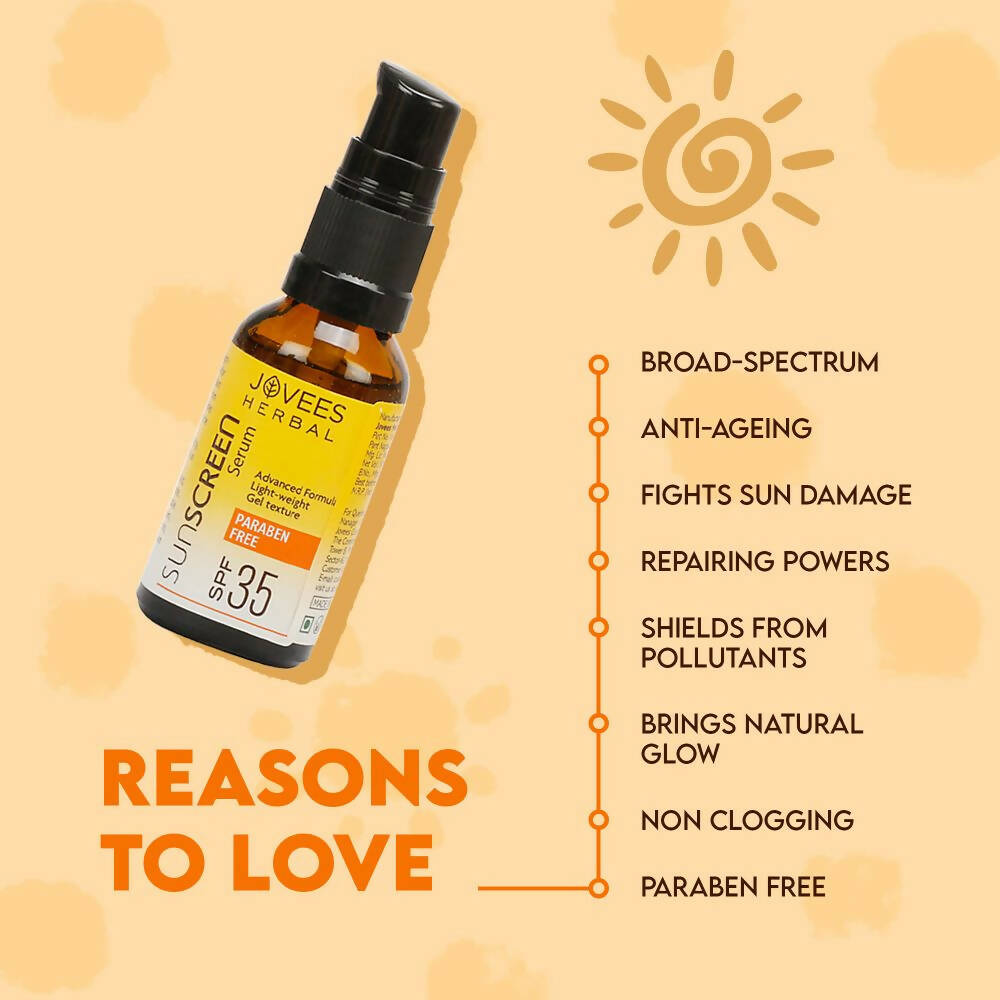 Jovees Sunscreen Face Serum SPF 35 For Oily & Acne Prone Skin - Distacart