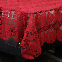 Thumbnail for Stitchnest Net 4 Seater Table Cover - Maroon - Distacart