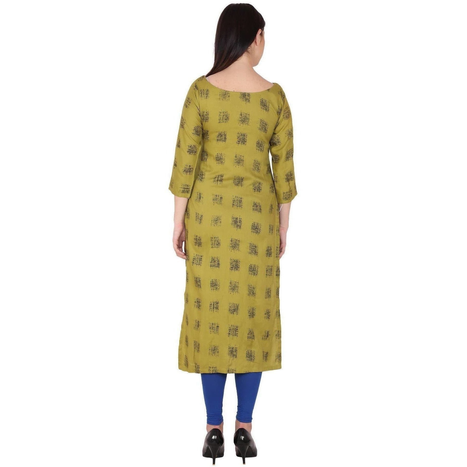 Kanoor Women's multi rayon straight kurti
