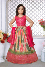 Thumbnail for Kids Functional Designer Multi Chinon Lehenga Choli - Aaradhna - Distacart