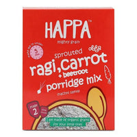 Thumbnail for Happa Organic Baby Food Sprouted Ragi, Carrot & Beetroot Porridge Mix-Stage 2 - Distacart