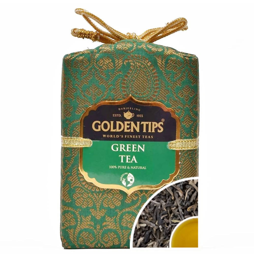 Golden Tips Pure Green Tea - Royal Brocade Cloth Bag - Distacart