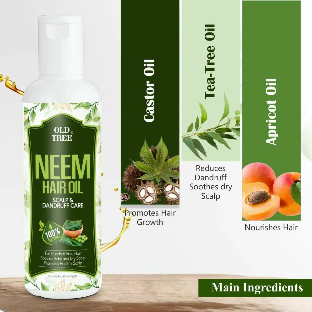 Old Tree Neem Hair Oil for Dandruff & Scalp Care - Distacart