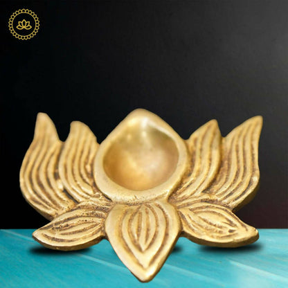 Brass Lotus Diya - Distacart