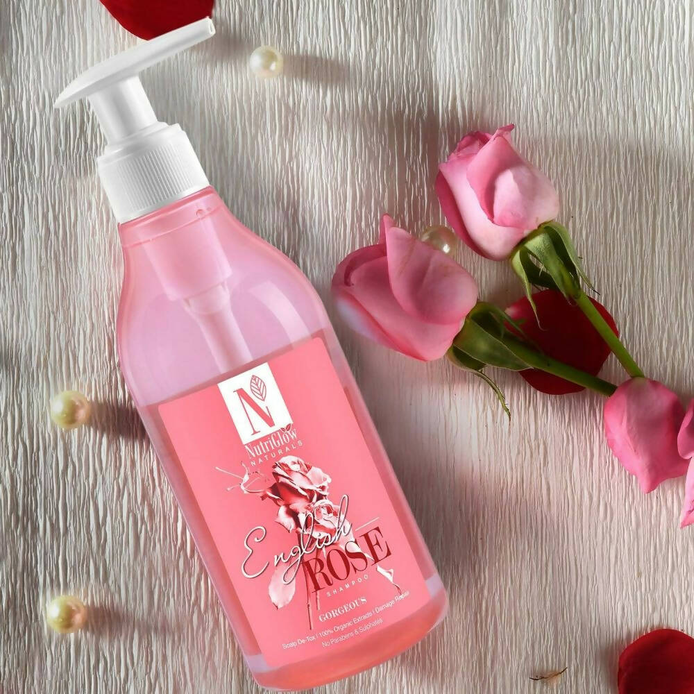 NutriGlow NATURAL'S English Rose Shampoo Gentle Cleanser - Distacart