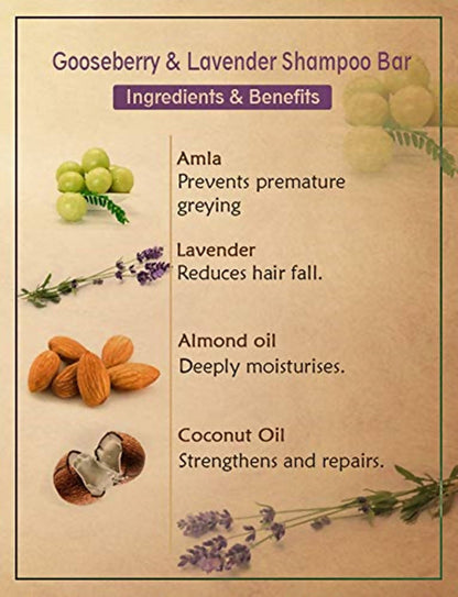 Ancient Living Gooseberry & Lavender Shampoo Bar ingredients
