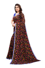 Thumbnail for Vamika Beautiful Ethnic Fire Brown Printed With Lace Saree - Distacart