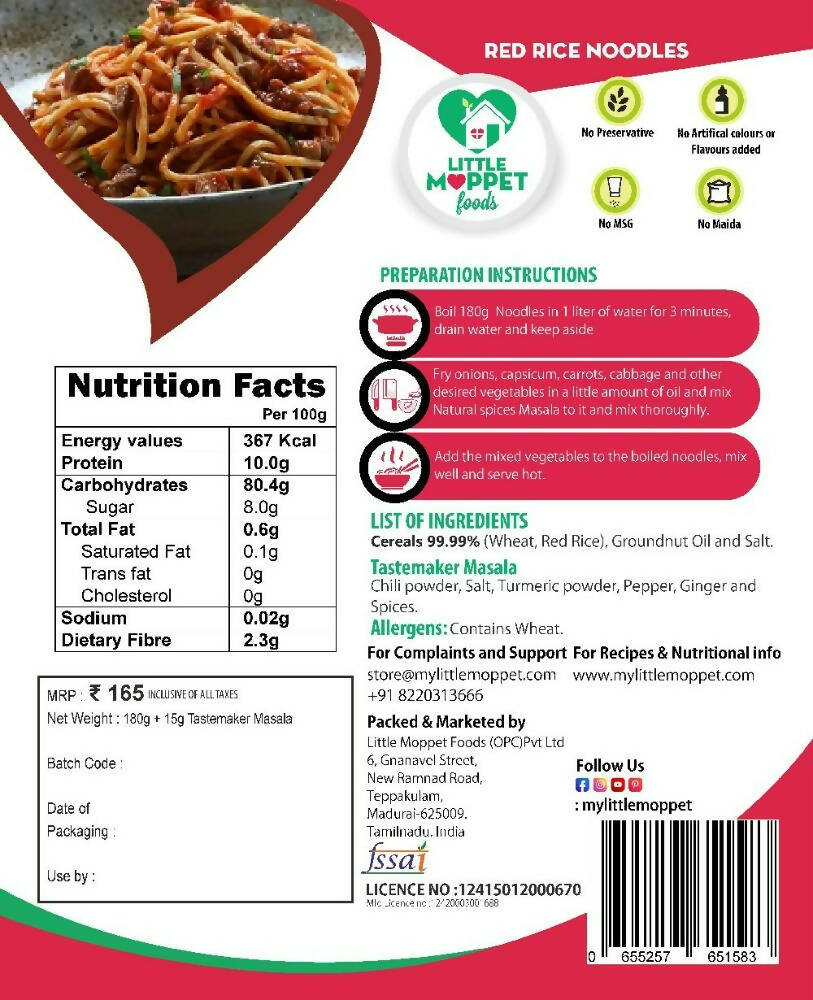 Little Moppet Foods Red Rice Noodles - Distacart