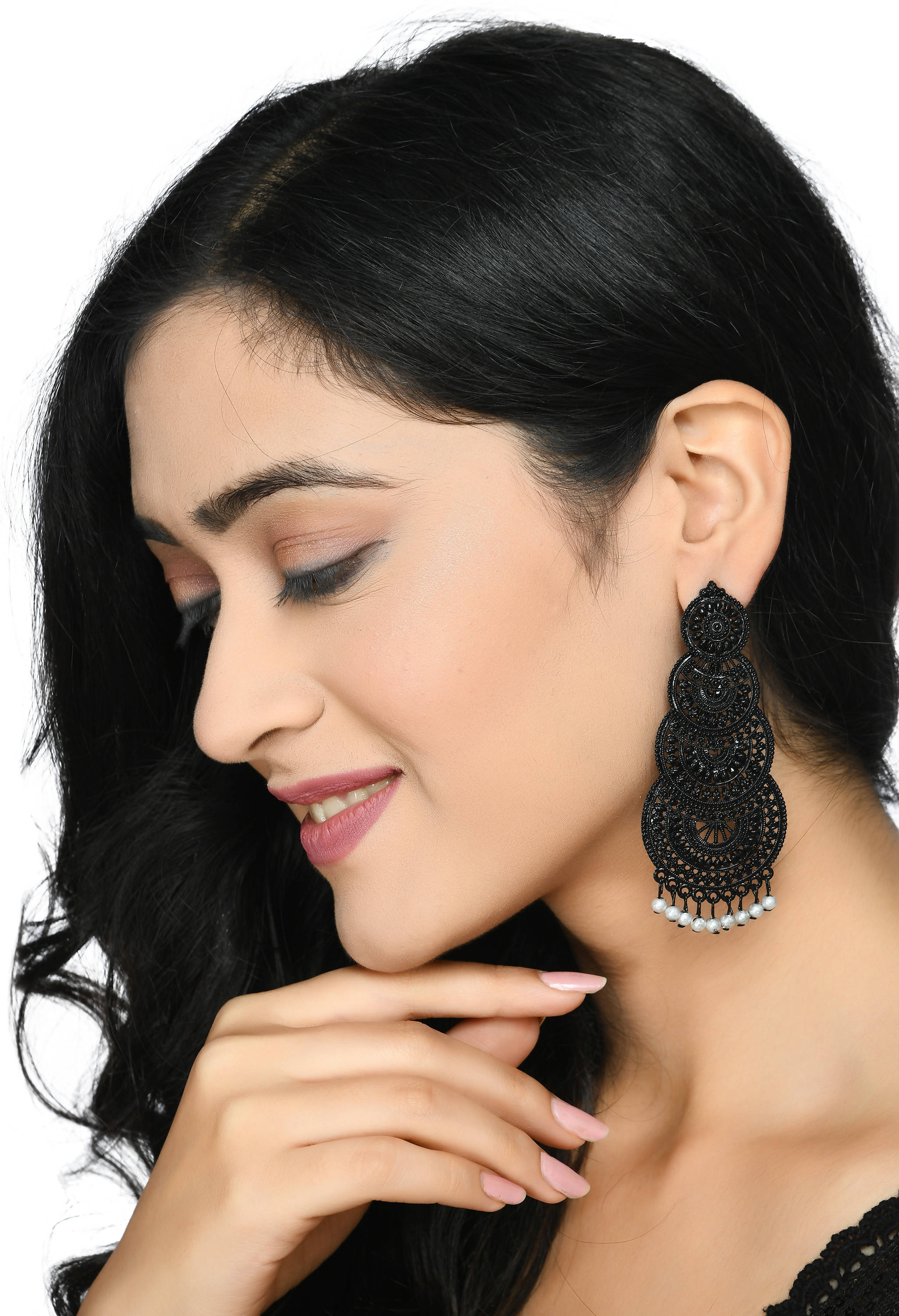 Mominos Fashion Johar Kamal Women's Latest Design Black Color Earrings - Distacart