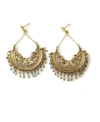 Thumbnail for Bling Accessories Antique Brass Finish Brass Chandbali Metal Earrings